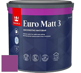 Краска Tikkurila Euro Matt 3 краска для стен и потолков цвет RAL 4008 