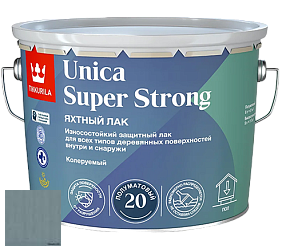 Краска Tikkurila Unica Super Strong (полуматовый) лак яхтный цвет 3455 Море