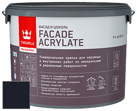 Краска Tikkurila Facade Acrylate краска внутренних и наружных работ цвет RAL 5004 