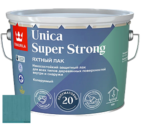 Краска Tikkurila Unica Super Strong (полуматовый) лак яхтный цвет 3454 Средиземноморье
