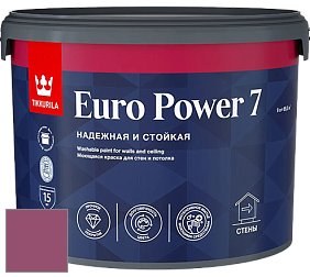 Краска Tikkurila Euro Power 7 краска для стен и потолков цвет N338 Дикая роза