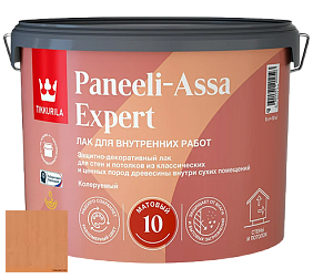 Краска Tikkurila Paneeli Assa Expert 10 интерьерный матовый лак цвет 3446 Красное дерево
