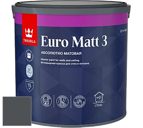 Краска Tikkurila Euro Matt 3 краска для стен и потолков цвет Y500 Ковкое железо