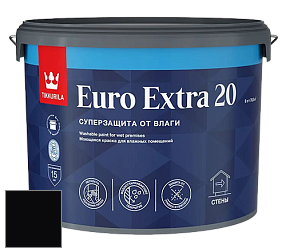 Краска Tikkurila Euro Extra 20 краска для стен и потолков цвет RAL 9005 