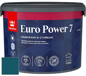 Краска Tikkurila Euro Power 7 краска для стен и потолков цвет M366 Павлин