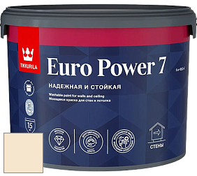 Краска Tikkurila Euro Power 7 краска для стен и потолков цвет G396 Оникс