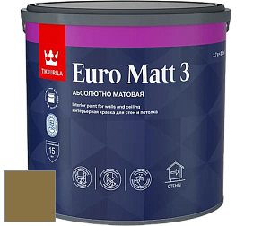 Краска Tikkurila Euro Matt 3 краска для стен и потолков цвет RAL 8000 