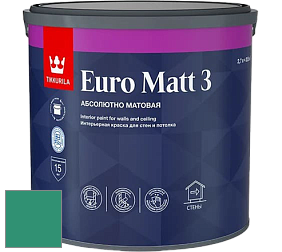Краска Tikkurila Euro Matt 3 краска для стен и потолков цвет L373 Изумруд