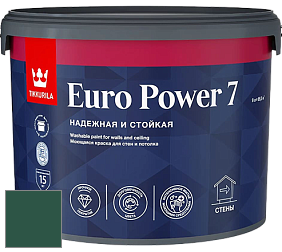 Краска Tikkurila Euro Power 7 краска для стен и потолков цвет RAL 6028 