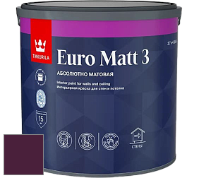 Краска Tikkurila Euro Matt 3 краска для стен и потолков цвет RAL 4007 