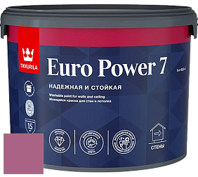 Краска Tikkurila Euro Power 7 краска для стен и потолков цвет S338 Цикламен