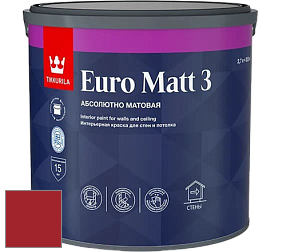 Краска Tikkurila Euro Matt 3 краска для стен и потолков цвет RAL 3002 