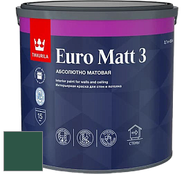 Краска Tikkurila Euro Matt 3 краска для стен и потолков цвет RAL 6028 