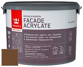 Краска Tikkurila Facade Acrylate краска внутренних и наружных работ цвет RAL 8007 