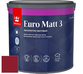 Краска Tikkurila Euro Matt 3 краска для стен и потолков цвет RAL 3003 