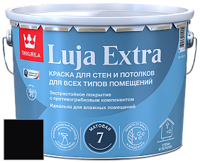 Краска Tikkurila Luja Extra 7 матовая краска для влажных помещений цвет RAL 9005 