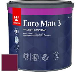 Краска Tikkurila Euro Matt 3 краска для стен и потолков цвет RAL 4004 