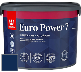 Краска Tikkurila Euro Power 7 краска для стен и потолков цвет RAL 5026 