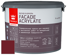 Краска Tikkurila Facade Acrylate краска внутренних и наружных работ цвет RAL 3004 