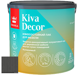 Краска Tikkurila Kiva Decor Лак для мебели цвет 3445 Древесный уголь
