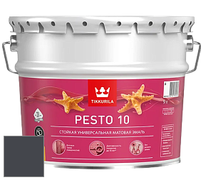 Краска Tikkurila Euro Pesto 10 эмаль цвет X489 Антрацит