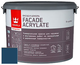 Краска Tikkurila Facade Acrylate краска внутренних и наружных работ цвет RAL 5001 