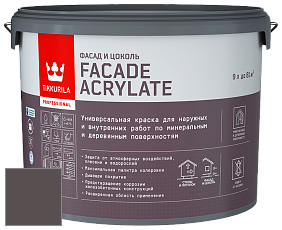 Краска Tikkurila Facade Acrylate краска внутренних и наружных работ цвет V501 Гематит