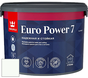 Краска Tikkurila Euro Power 7 краска для стен и потолков цвет RAL 9016 