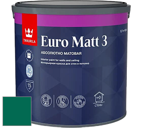 Краска Tikkurila Euro Matt 3 краска для стен и потолков цвет RAL 6016 