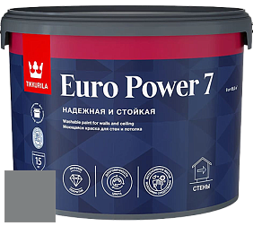 Краска Tikkurila Euro Power 7 краска для стен и потолков цвет RAL 9023 