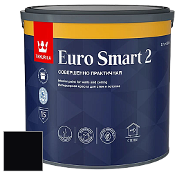 Краска Tikkurila Euro Smart 2 краска для стен и потолков цвет RAL 9005 