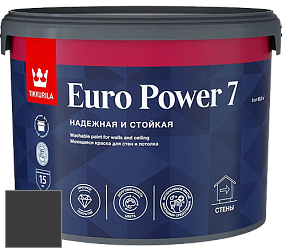 Краска Tikkurila Euro Power 7 краска для стен и потолков цвет Y498 Полночь