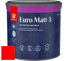 Краска Tikkurila Euro Matt 3 краска для стен и потолков цвет RAL 3026 
