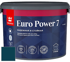 Краска Tikkurila Euro Power 7 краска для стен и потолков цвет RAL 5020 