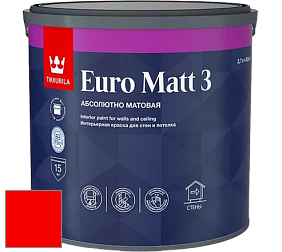 Краска Tikkurila Euro Matt 3 краска для стен и потолков цвет RAL 3024 