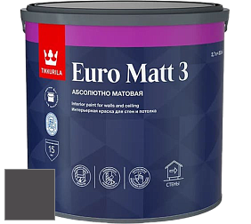 Краска Tikkurila Euro Matt 3 краска для стен и потолков цвет V488 Затмение