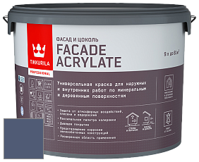 Краска Tikkurila Facade Acrylate краска фасадная цвет N348 Ноктюрн