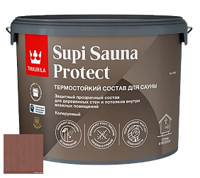 Краска Tikkurila Supi Sauna Protect защитный состав для сауны цвет 3451 Махагони