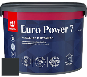 Краска Tikkurila Euro Power 7 краска для стен и потолков цвет RAL 7021 