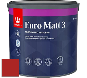 Краска Tikkurila Euro Matt 3 краска для стен и потолков цвет RAL 3000 
