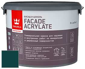 Краска Tikkurila Facade Acrylate краска внутренних и наружных работ цвет RAL 6004 
