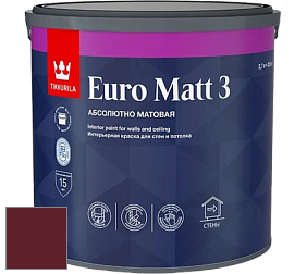 Краска Tikkurila Euro Matt 3 краска для стен и потолков цвет RAL 3005 