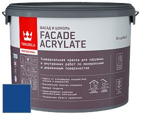 Краска Tikkurila Facade Acrylate краска внутренних и наружных работ цвет RAL 5005 