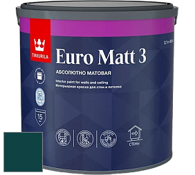 Краска Tikkurila Euro Matt 3 краска для стен и потолков цвет RAL 6004 