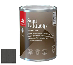 Краска Tikkurila Supi Lattiaöljy защитный состав для сауны цвет 3445 Древесный уголь