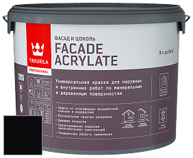 Краска Tikkurila Facade Acrylate краска внутренних и наружных работ цвет RAL 9005 