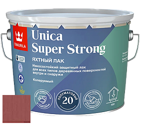 Краска Tikkurila Unica Super Strong (полуматовый) лак яхтный цвет 3460 Чили