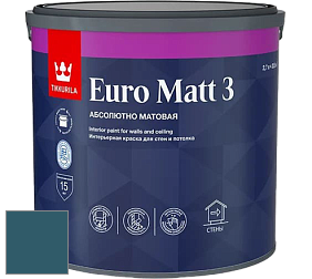 Краска Tikkurila Euro Matt 3 краска для стен и потолков цвет NCS S 6030-B10G 