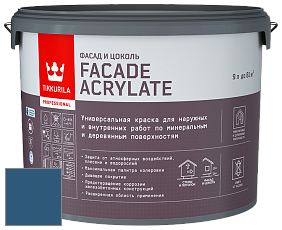 Краска Tikkurila Facade Acrylate краска внутренних и наружных работ цвет RAL 5009 