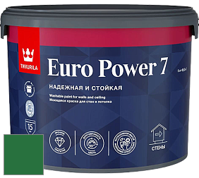 Краска Tikkurila Euro Power 7 краска для стен и потолков цвет RAL 6001 
